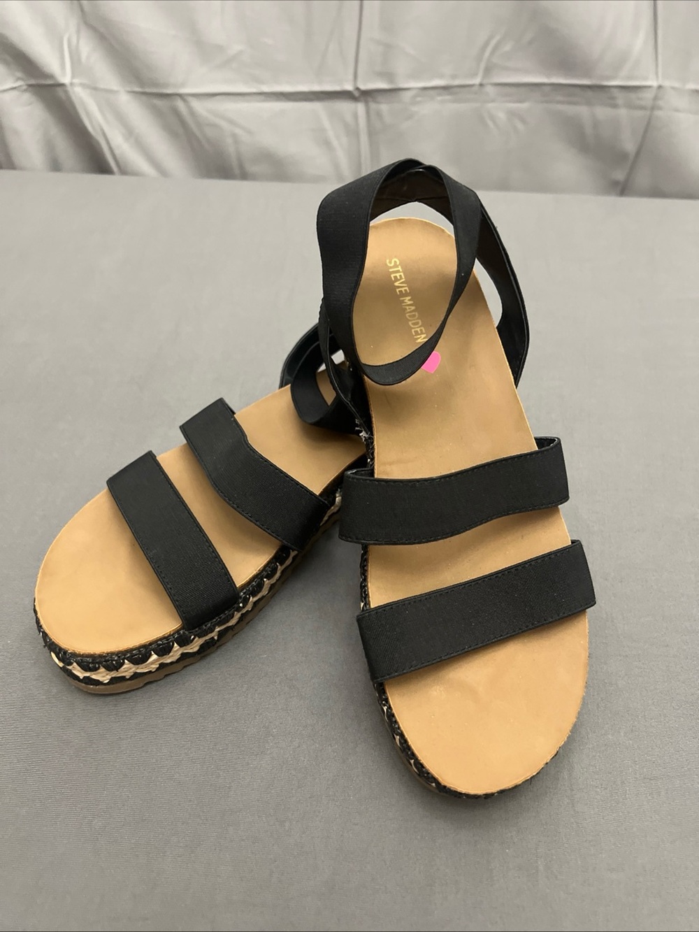Steve Madden Krissy Black Espadrille Platform Sandals